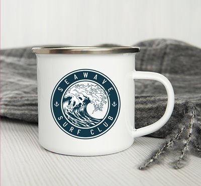 Campfire mug with a 1-color imprint